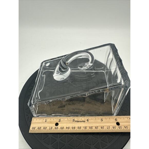 Vintage Cheese Glass Cover Lid Glass Knob Replacement Lid Only Thick Glass - Picture 3 of 6